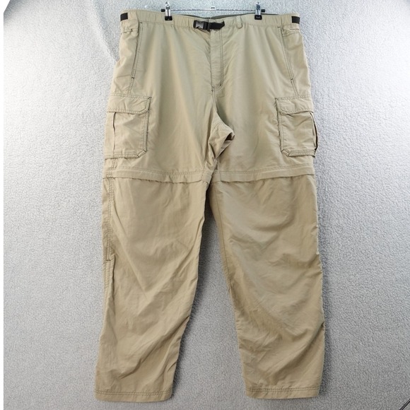 REI Co-op Mens XXL 34 Convertible Cargo Pants Hiking Outdoor Khaki Nylon Flat - Picture 1 of 7